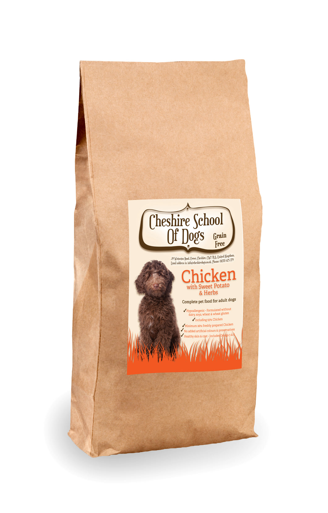 Grain Free - Chicken with Sweet Potato & Herbs - Complete ADULT dog food.