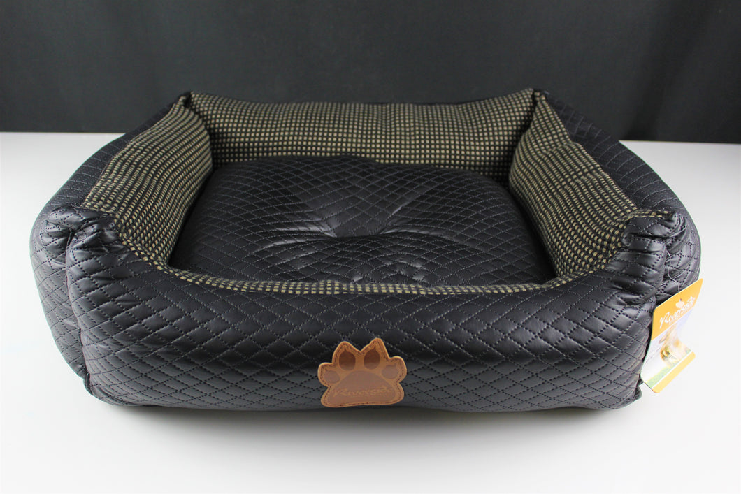 Black Leather Dog bed