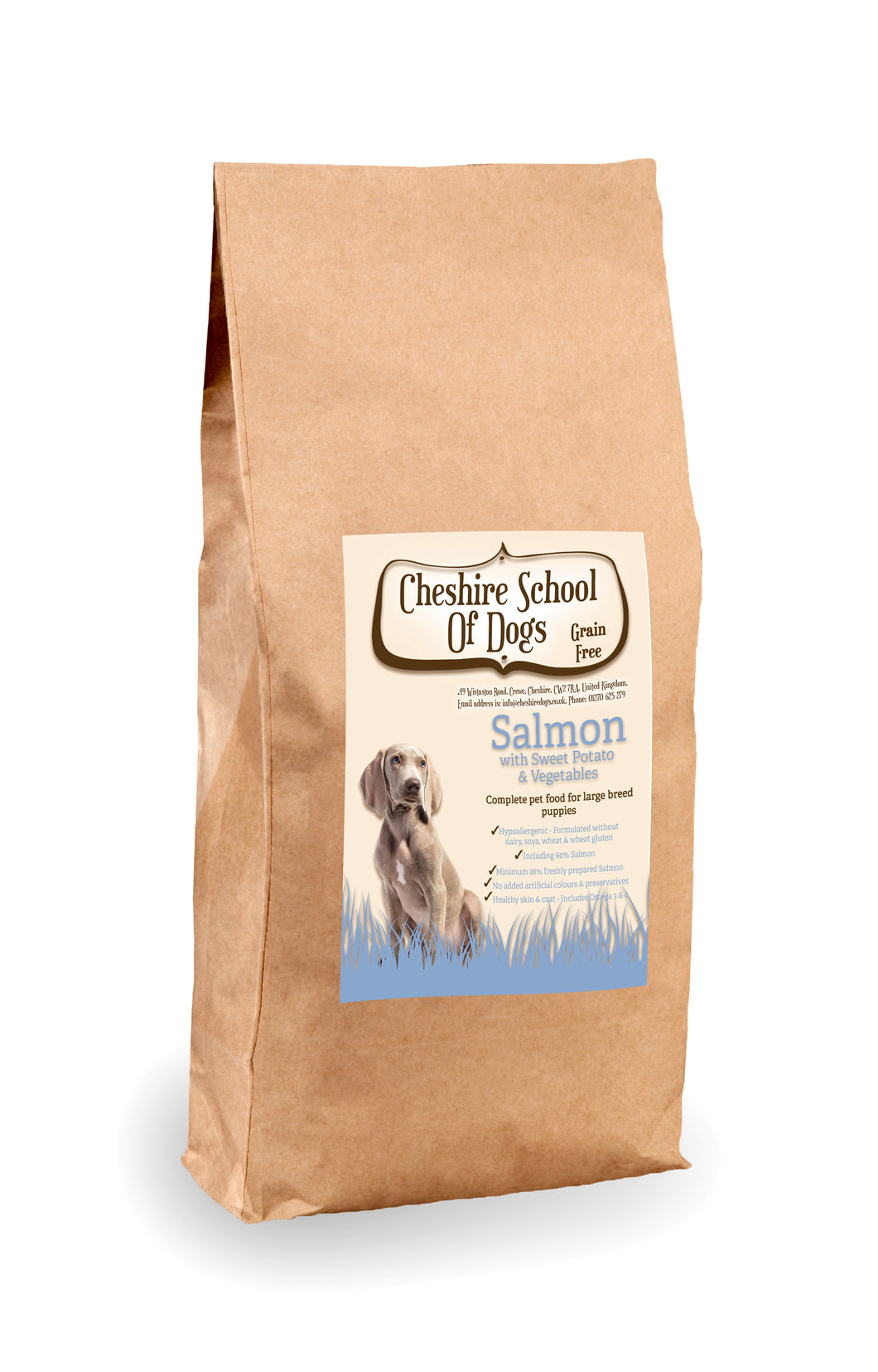 Grain Free - Salmon with Sweet Potato & Vegetables - Complete PUPPY food for large breeds